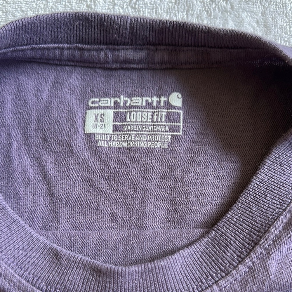 Carhartt Light Purple Loose Fit Pocket Tee Size XS - Picture 3 of 4